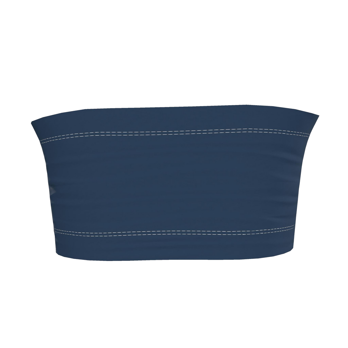 Flower Bandeau Top — Navy / Cream — back view