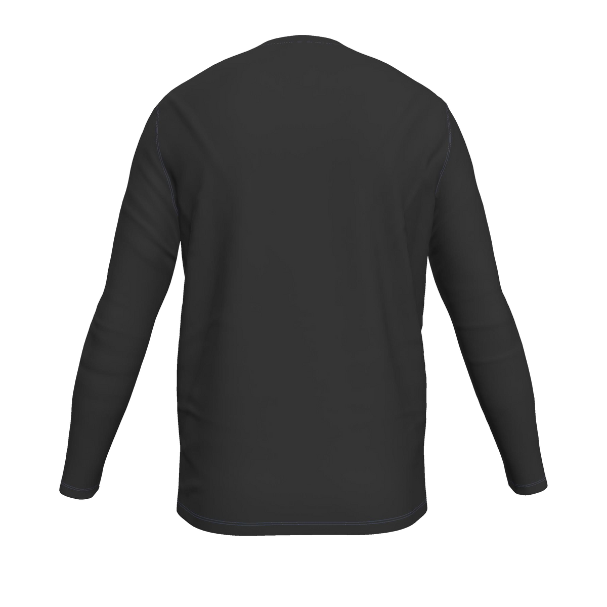 Flower Long Sleeve T-Shirt — Black / Blue — back view