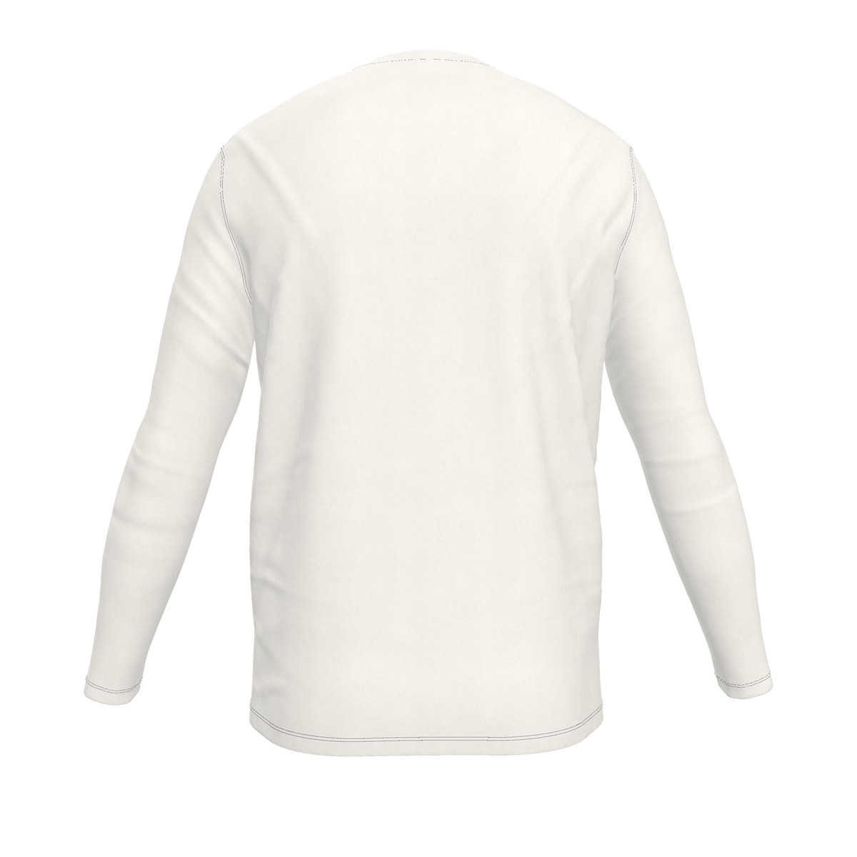 Flower Long Sleeve T-Shirt — White — back view