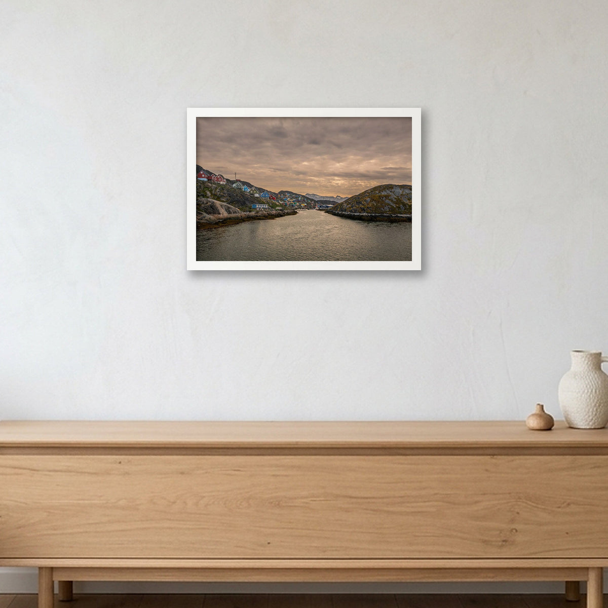 Greenland Cities #1 — 45×30cm, 18×12" White Frame