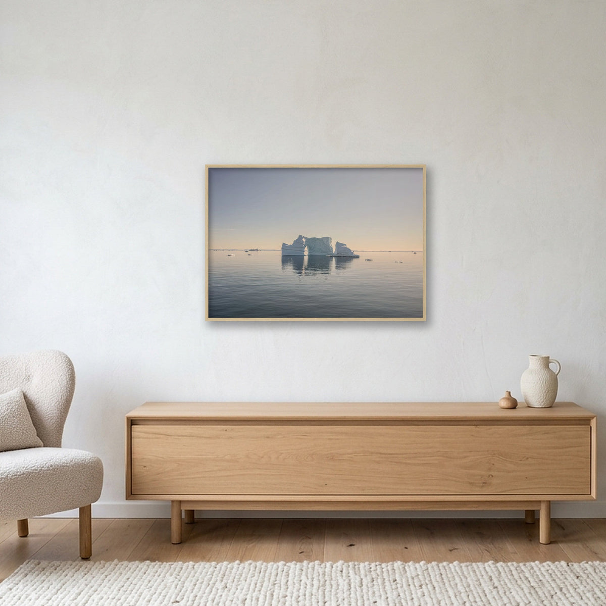 Disko Bay #1 — 100×70cm, 39×28" Oak Frame