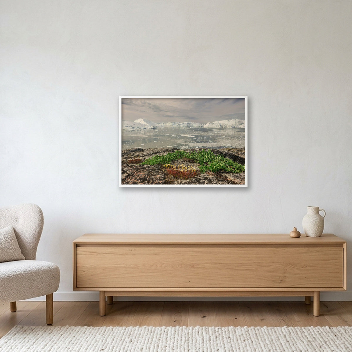 Ilulissat Landscape #5 — 100×70cm, 39×28" White Frame