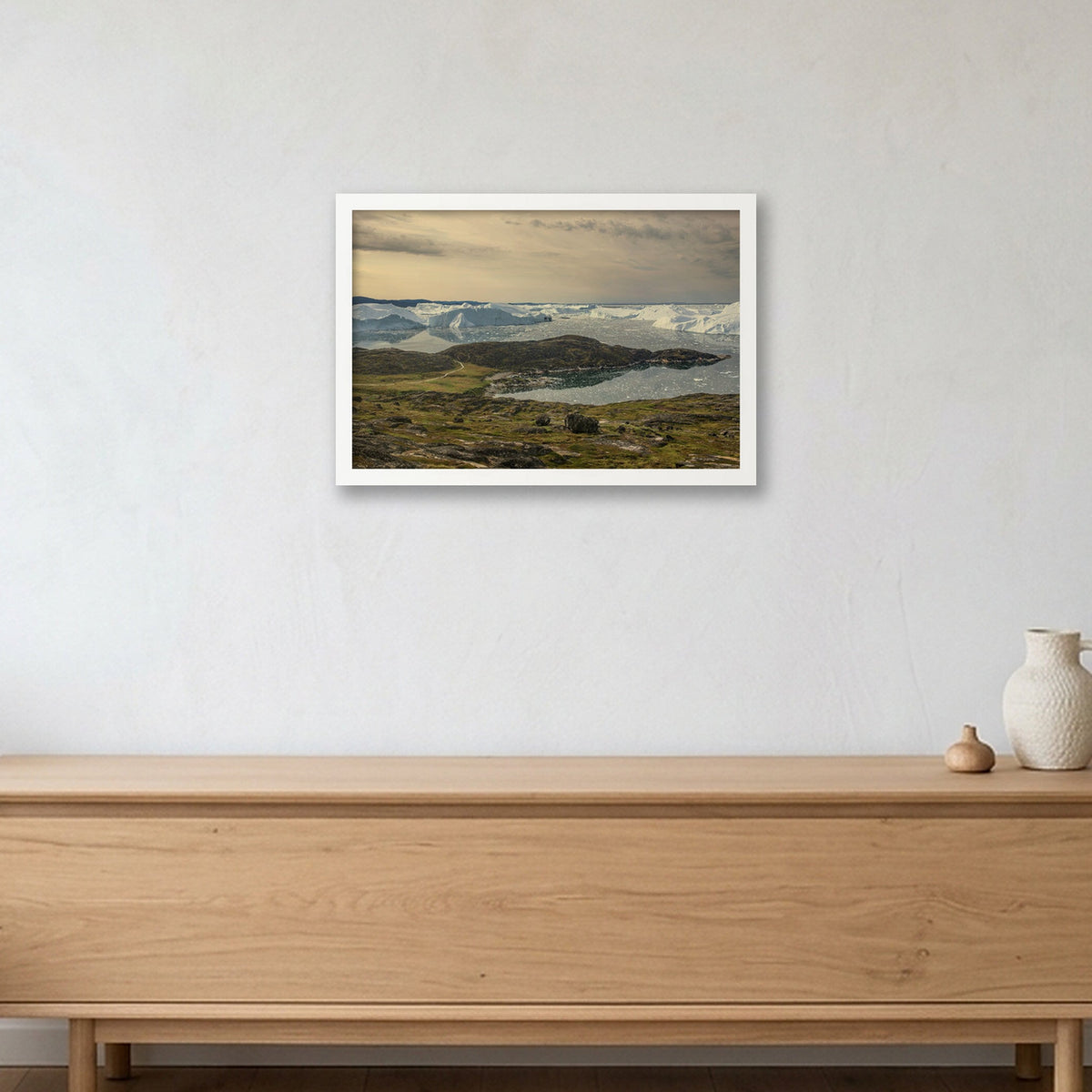 Ilulissat Landscape #1 — 45×30cm, 18×12" White Frame