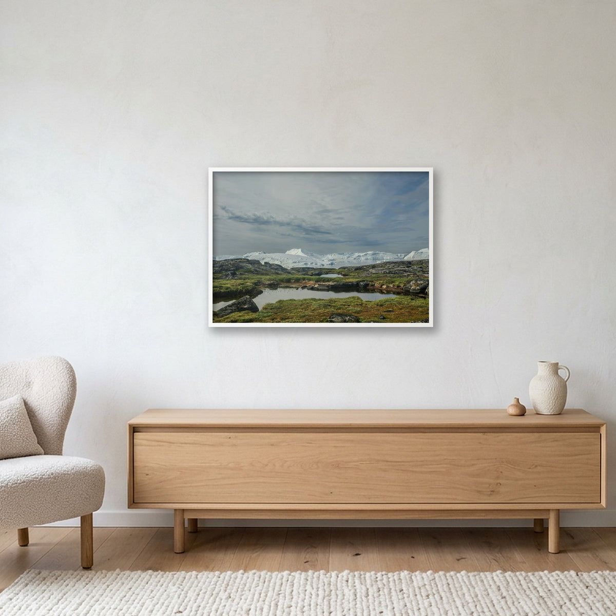 Ilulissat Landscape #4 — 100×70cm, 39×28" White Frame