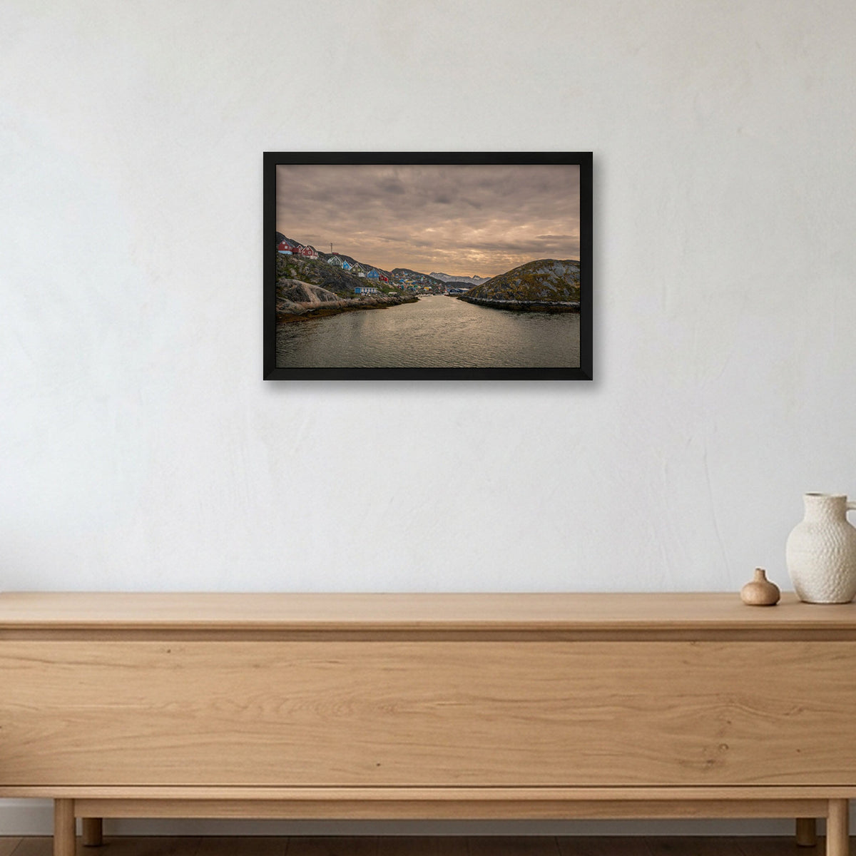 Greenland Cities #1 — 45×30cm, 18×12" Black Frame