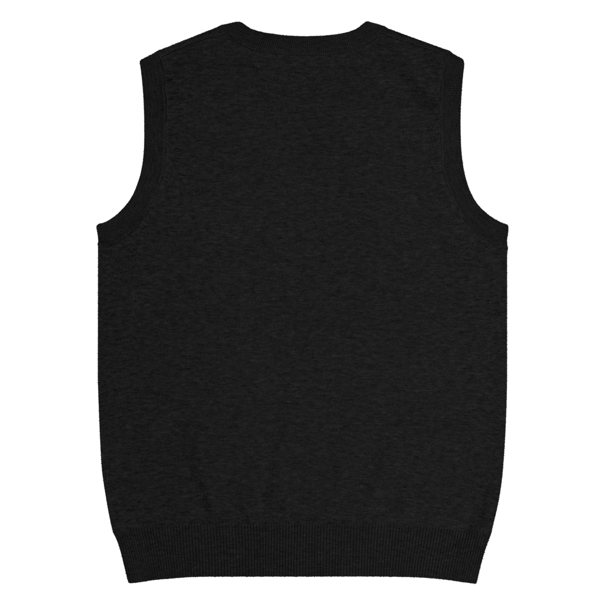 Flower Knit Vest — Black / Burgundy — back view