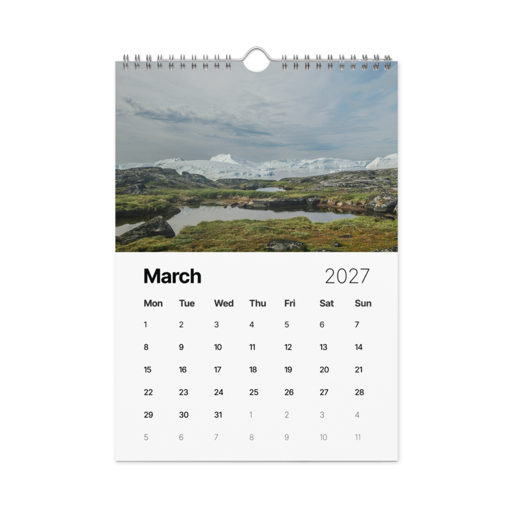 2027 Wall Calendar — Greenland — front view