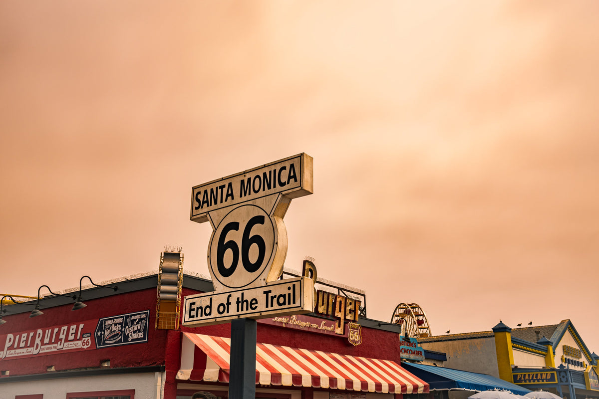 Los Angeles city landscape in warm California light