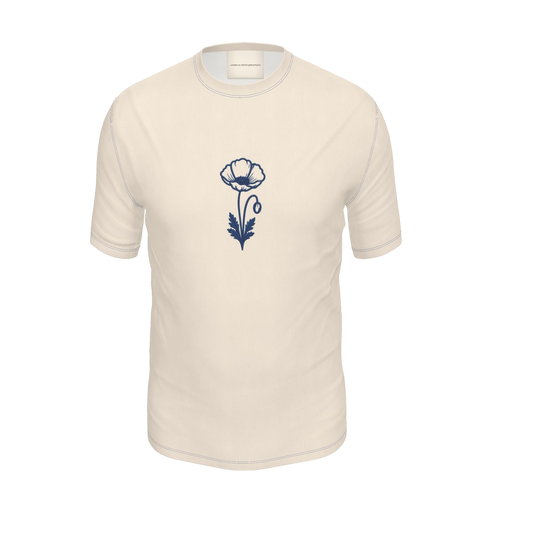 Flower T-Shirt — Cream / Deep Blue, front product view