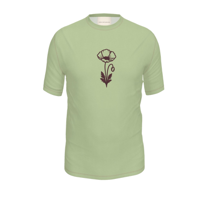 Flower T-Shirt — Pistachio / Burgundy, front product view