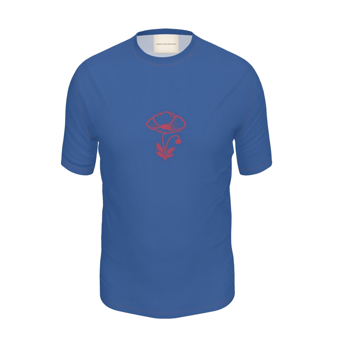Flower T-Shirt — Royal Blue / Faded Crimson, front product view