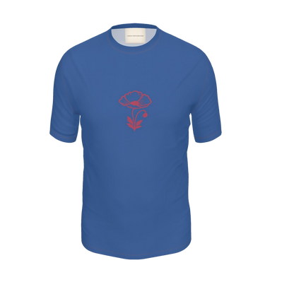Flower T-Shirt — Royal Blue / Faded Crimson, front product view