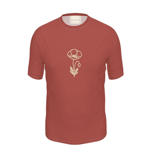 Flower T-Shirt — Brick Red / Cream, front product view