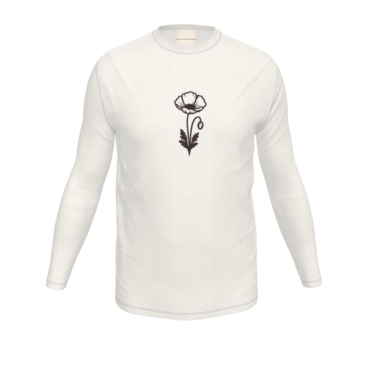 Flower Long Sleeve T-Shirt — White, front product view