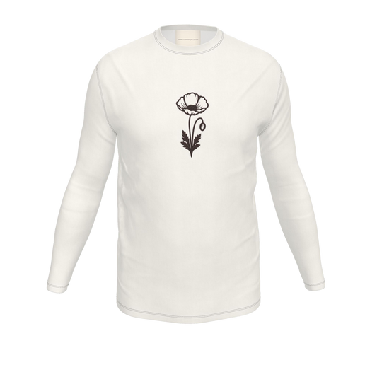 Flower Long Sleeve T-Shirt — White, front product view