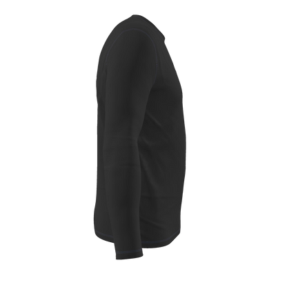 Flower Long Sleeve T-Shirt — Black / Blue — side view