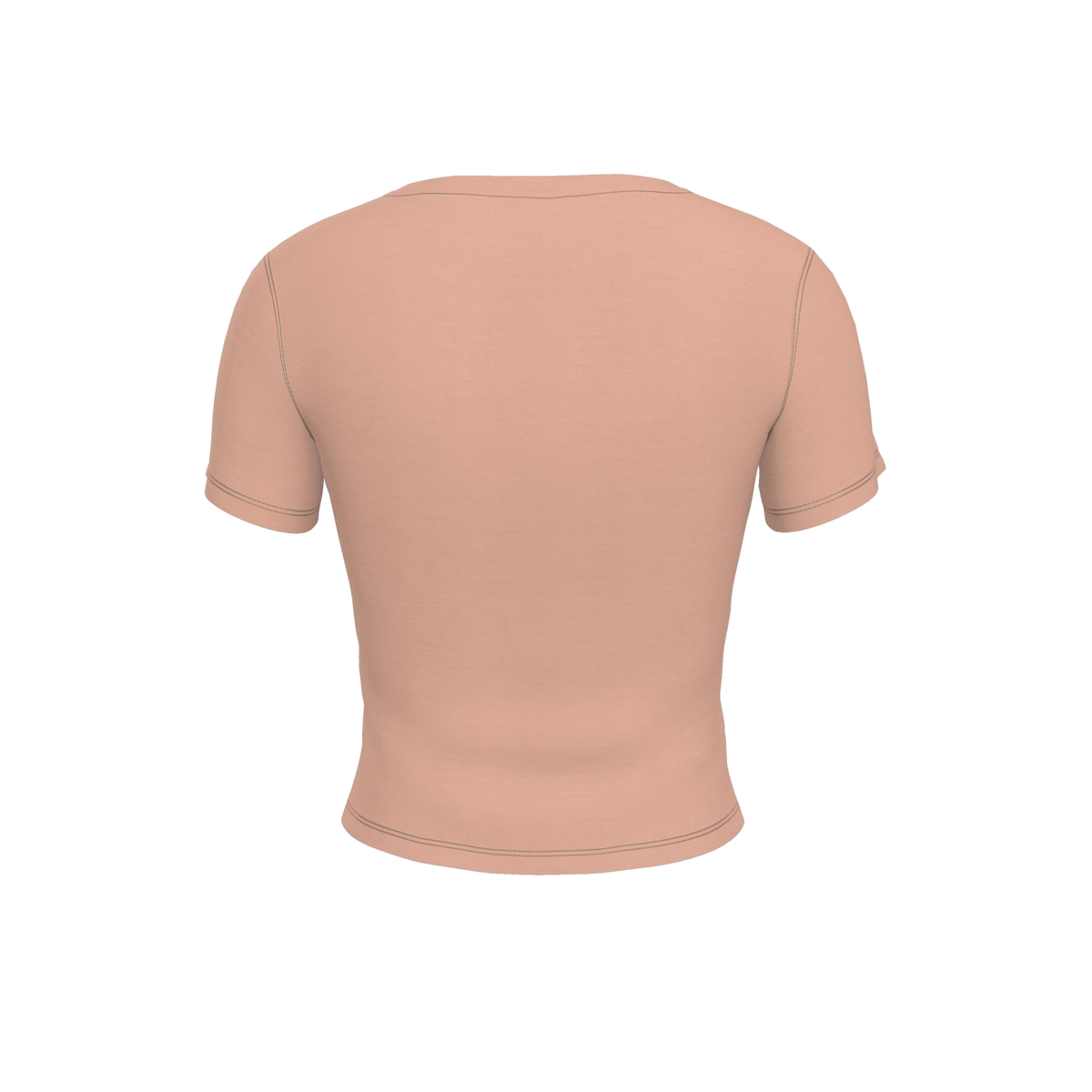 Flower Fitted T-Shirt — Peach / Burgundy — back view