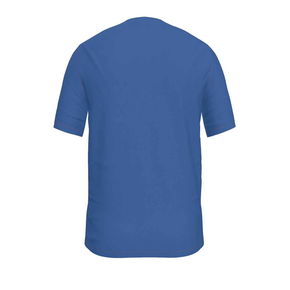 Flower T-Shirt — Royal Blue / Faded Crimson — back view