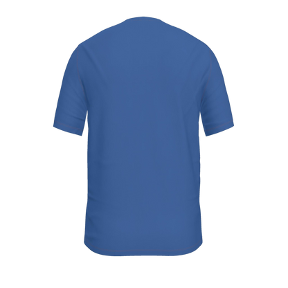 Flower T-Shirt — Royal Blue / Faded Crimson — back view
