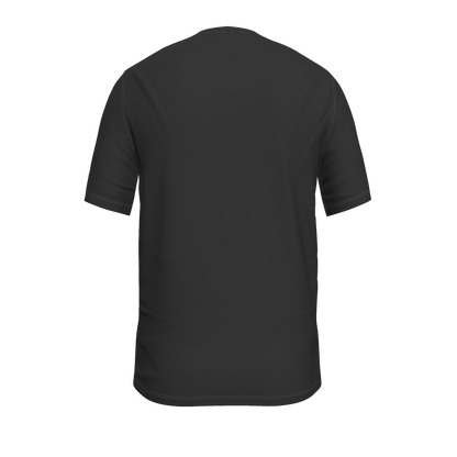 Flower T-Shirt — Black / Warm Red — back view