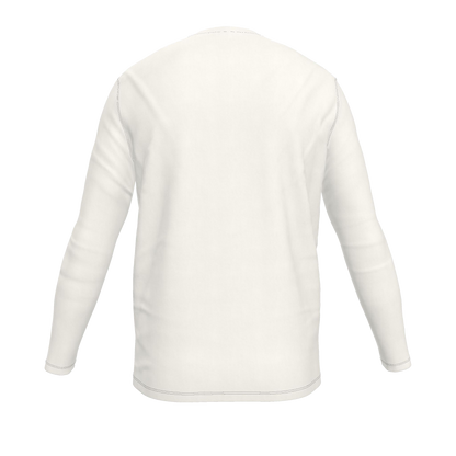Flower Long Sleeve T-Shirt — White — back view