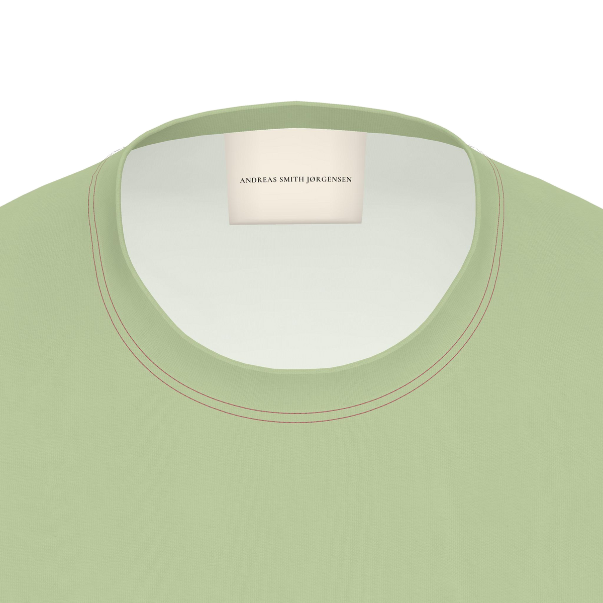 Flower T-Shirt — Pistachio / Burgundy — detail view
