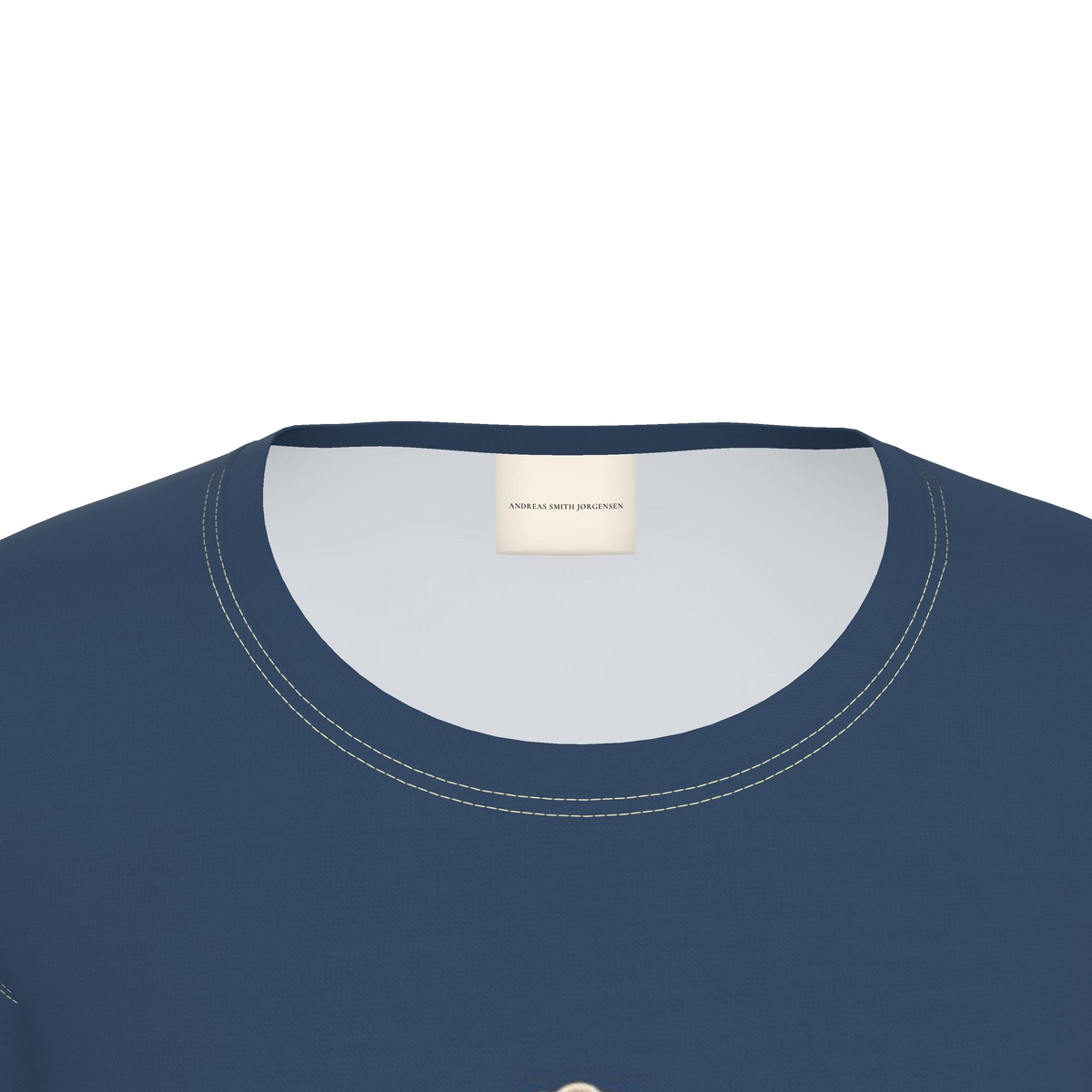Flower Fitted T-Shirt — Navy / Cream — detail view