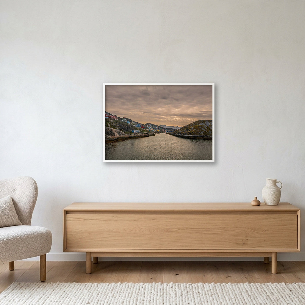 Greenland Cities #1 — 100×70cm, 39×28" White Frame