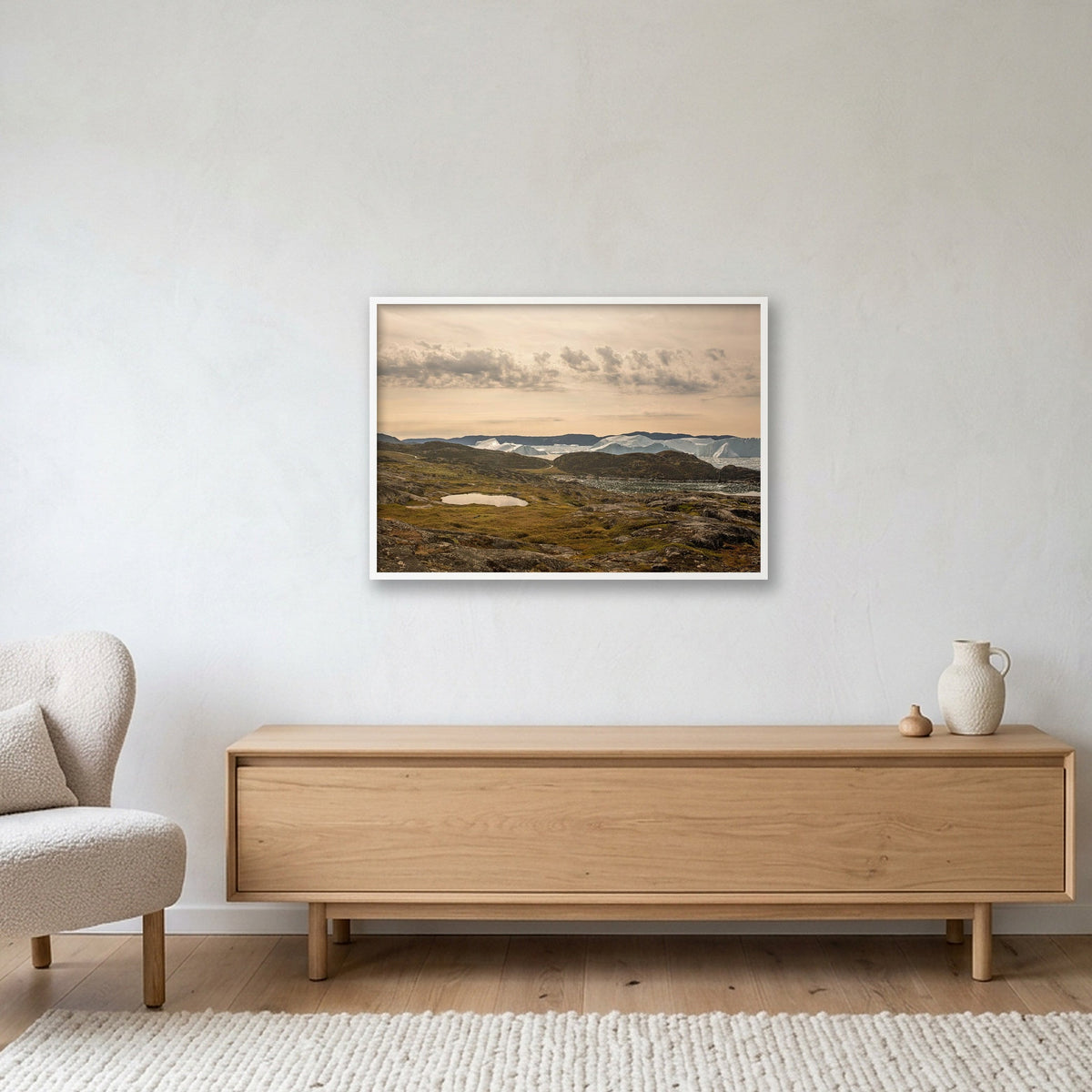 Ilulissat Landscape #3 — 100×70cm, 39×28" White Frame