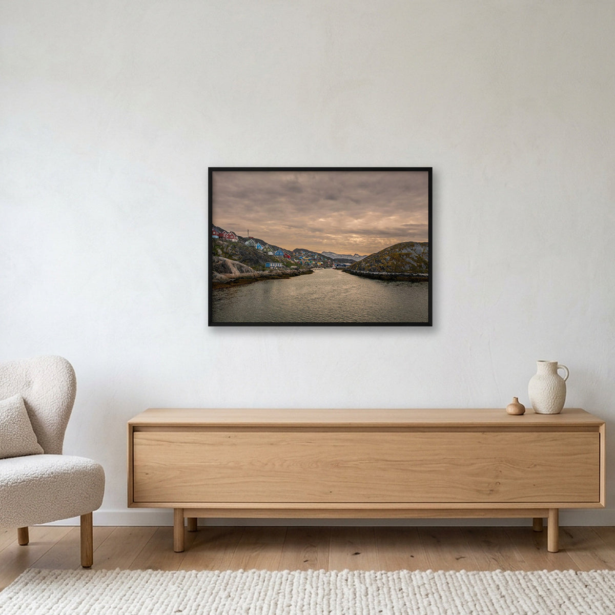 Greenland Cities #1 — 100×70cm, 39×28" Black Frame