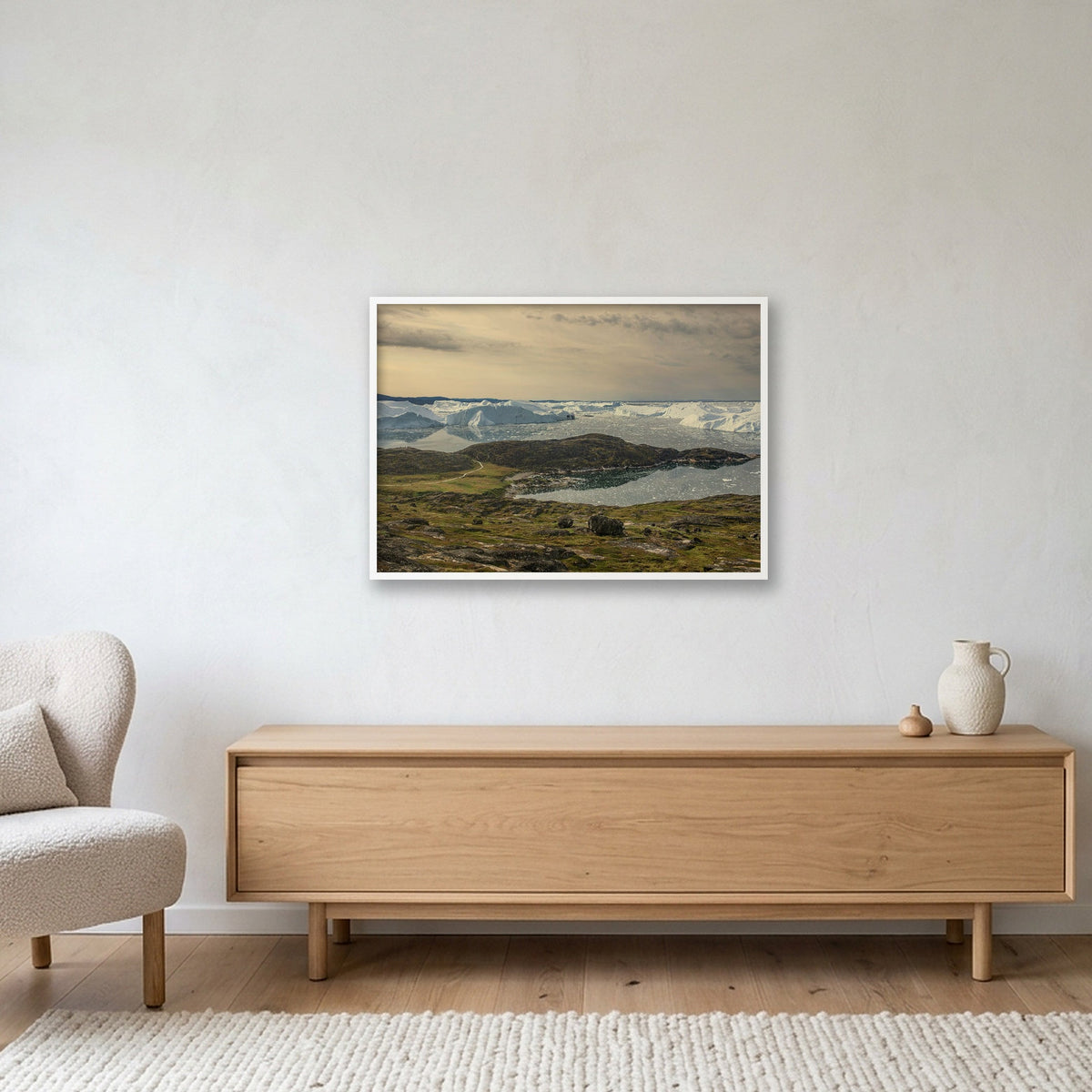 Ilulissat Landscape #1 — 100×70cm, 39×28" White Frame