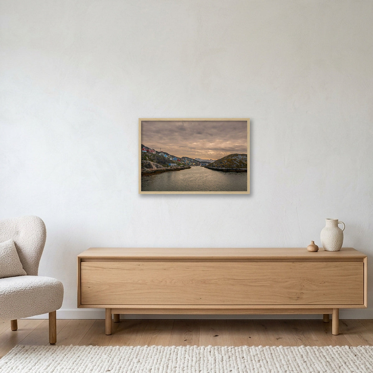 Greenland Cities #1 — 60×40cm, 24×16" Oak Frame