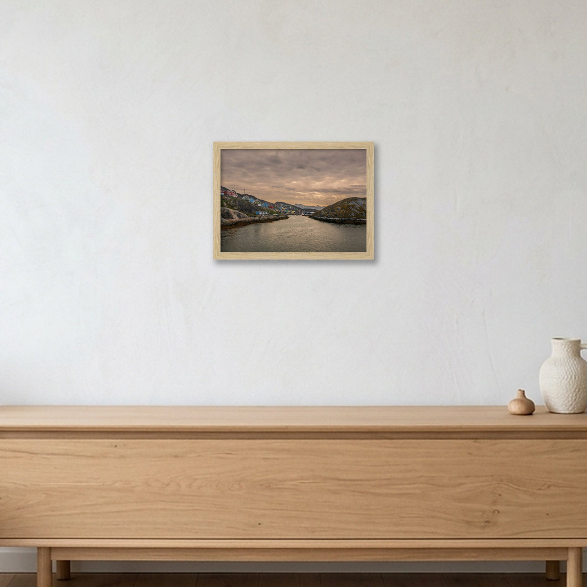 Greenland Cities #1 — A4 (30×21cm, 12×8") Oak Frame