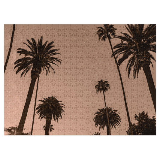 Los Angeles Palms Jigsaw Puzzle with storage tin