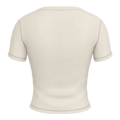 Natalie’s Flower Fitted T-Shirt — Cream / Burgundy, back