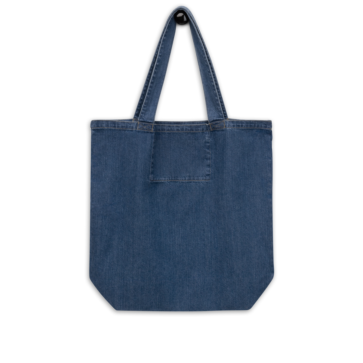 Flower Denim Tote Bag — back view