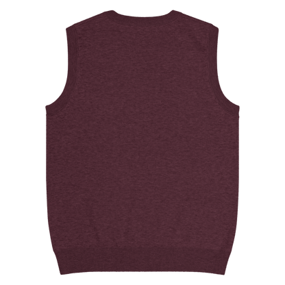 Flower Knit Vest — Burgundy / Cream — back view