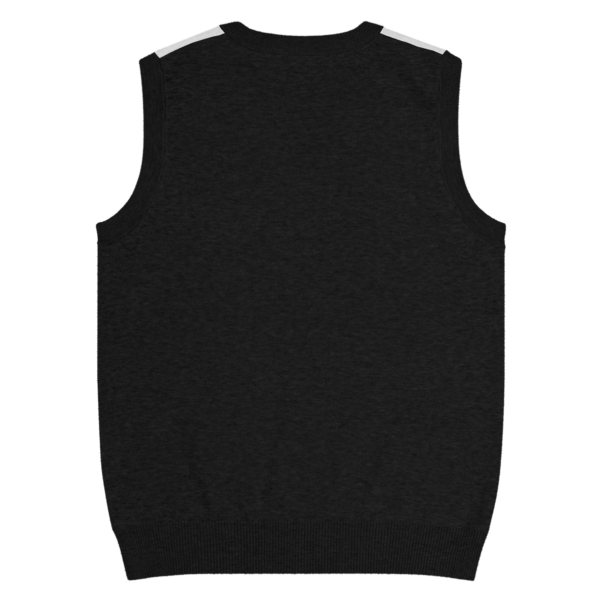 Flower Knit Vest — Black / Burgundy — back view