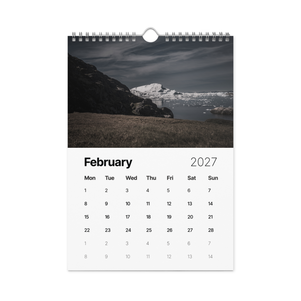 2027 Wall Calendar — Greenland — front view