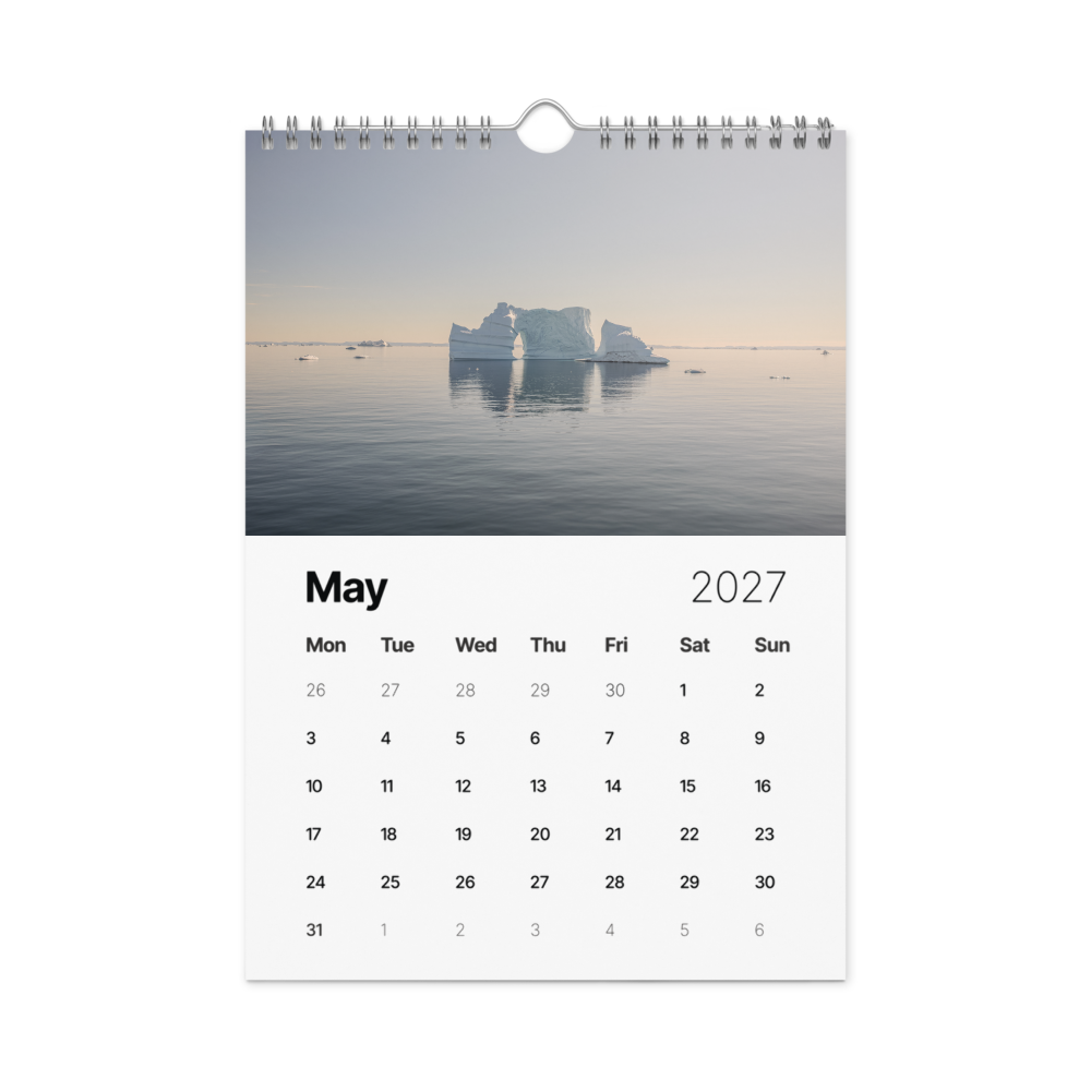 2027 Wall Calendar — Greenland — front view