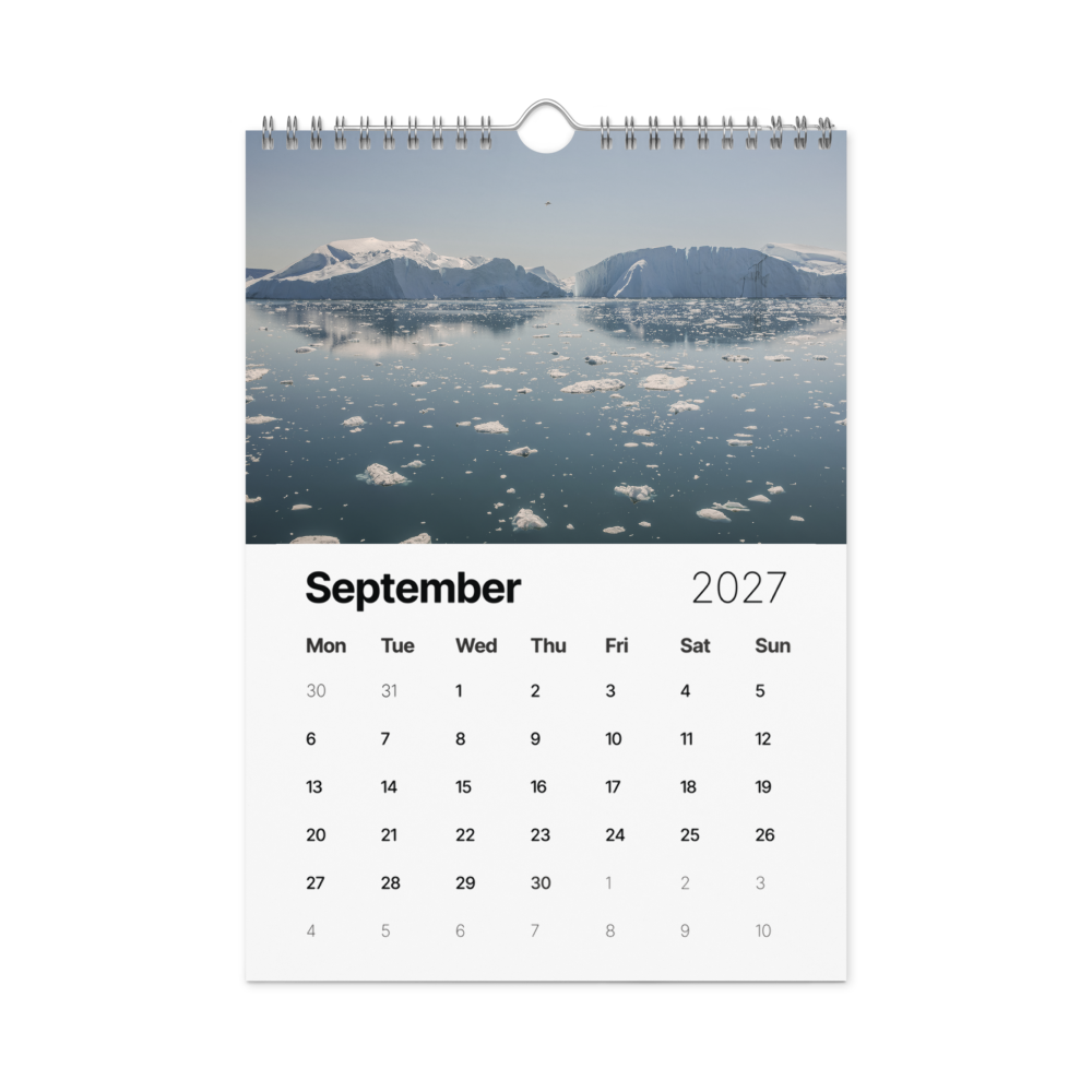 2027 Wall Calendar — Greenland — front view