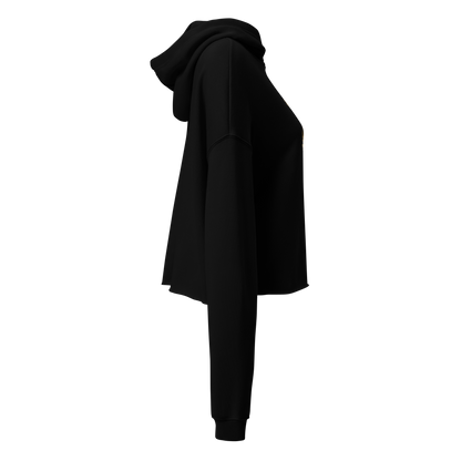 Flower Cropped Hoodie — Black — right-side view