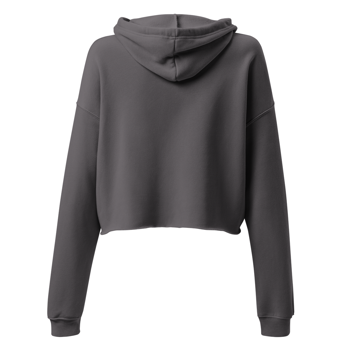 Flower Cropped Hoodie — Grey — back view