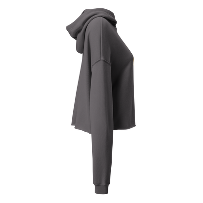 Flower Cropped Hoodie — Grey — right-side view